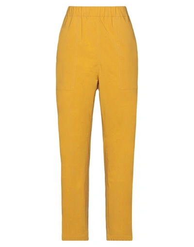 Shop Niū Woman Pants Ocher Size L Cotton, Elastane In Yellow