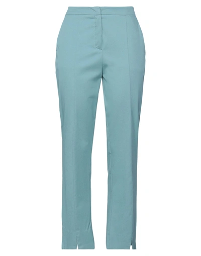 Shop Beatrice B Beatrice .b Woman Pants Pastel Blue Size 8 Cotton, Elastane