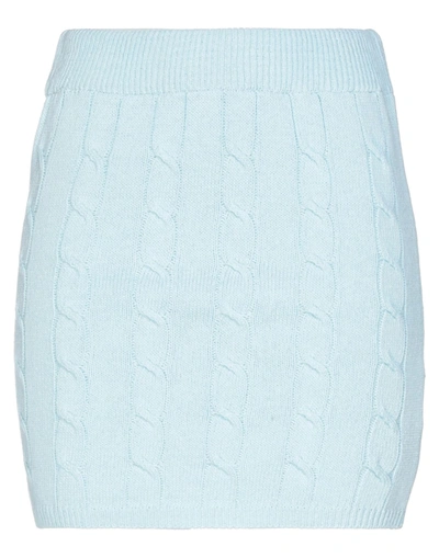 Shop Vicolo Mini Skirts In Sky Blue