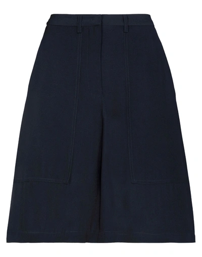 Shop Ballantyne Woman Shorts & Bermuda Shorts Midnight Blue Size 4 Viscose, Acetate