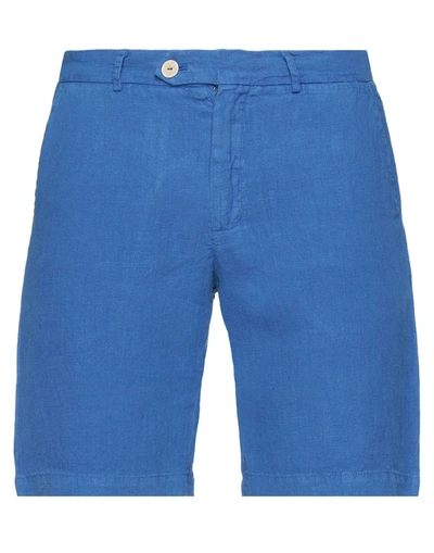 Shop Drumohr Man Shorts & Bermuda Shorts Pastel Blue Size S Linen