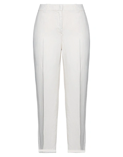 Shop Via Masini 80 Woman Pants Ivory Size 6 Lyocell, Linen In White