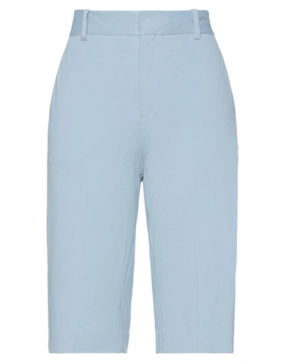Shop Circolo 1901 Woman Cropped Pants Sky Blue Size 8 Cotton, Elastane