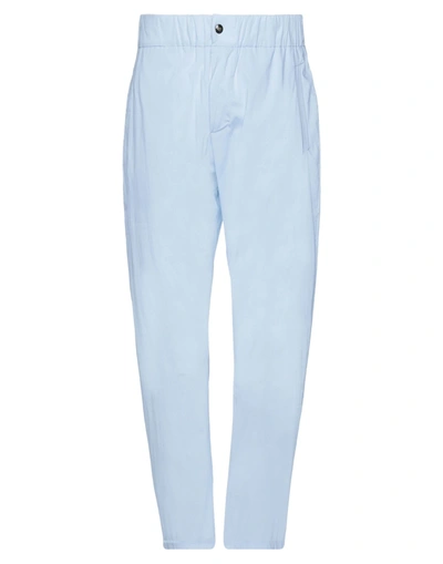 Shop Numero 00 Man Pants Sky Blue Size S Cotton, Polyamide, Elastane