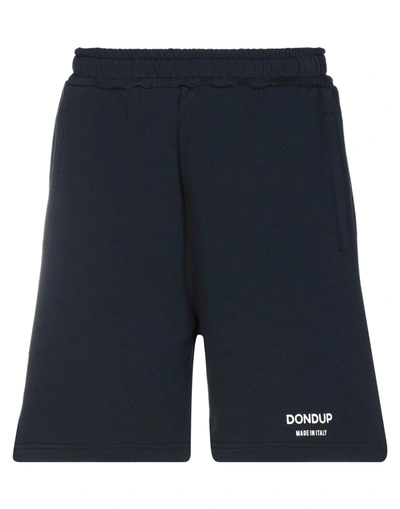 Shop Dondup Man Shorts & Bermuda Shorts Midnight Blue Size S Cotton In Dark Blue