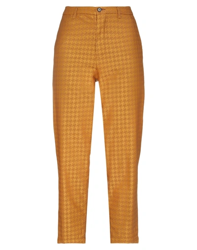 Shop Berwich Woman Pants Ocher Size 4 Polyamide, Cotton, Elastane In Yellow