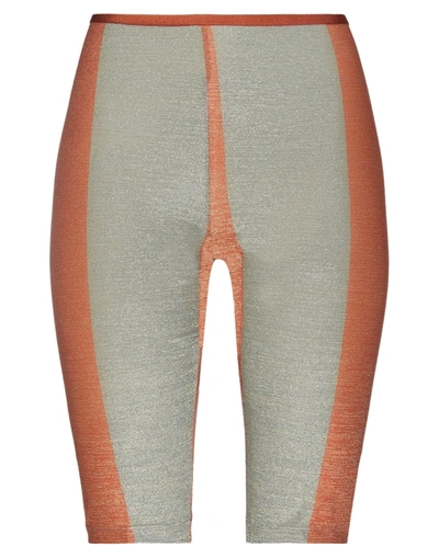 Siyu Woman Shorts & Bermuda Shorts Rust Size 4 Polyester, Polyamide, Elastane In Red