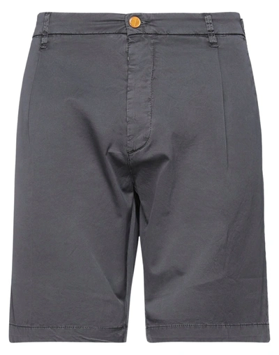 Shop Barba Napoli Man Shorts & Bermuda Shorts Lead Size 31 Cotton, Elastane In Grey