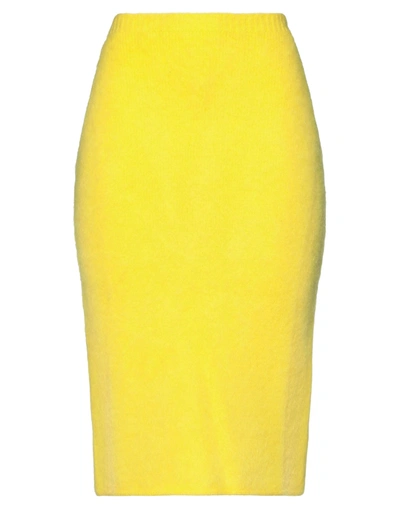 Shop Versace Midi Skirts In Yellow