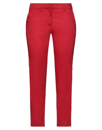 Shop Paul & Shark Woman Cropped Pants Red Size 2 Cotton, Elastane