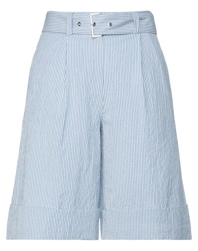 Shop Peserico Woman Shorts & Bermuda Shorts Sky Blue Size 4 Cotton, Nylon, Elastane