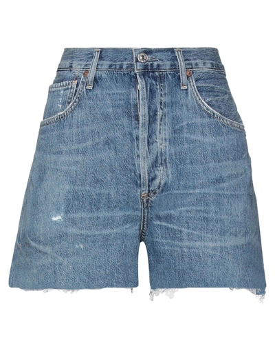 Shop Citizens Of Humanity Denim Shorts In Blue