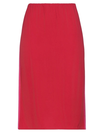 Shop Marni Woman Midi Skirt Red Size 4 Viscose, Acetate