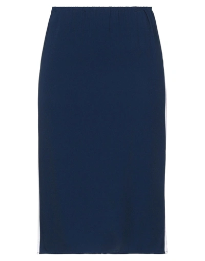 Shop Marni Woman Midi Skirt Midnight Blue Size 0 Viscose, Acetate