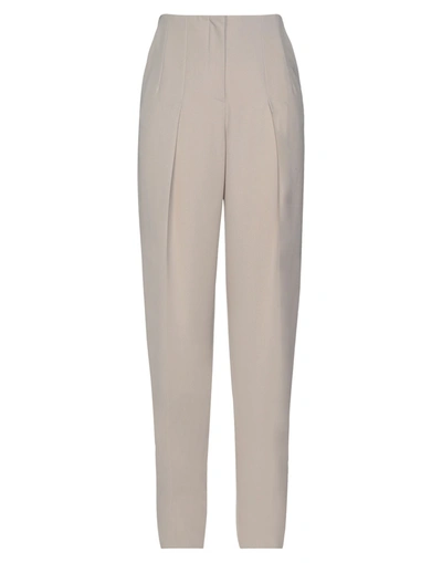 Shop Giorgio Armani Woman Pants Beige Size 12 Polyester, Virgin Wool