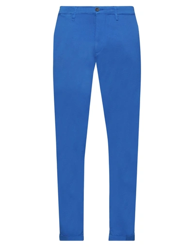 Shop Re-hash Re_hash Man Pants Bright Blue Size 34 Cotton, Elastane