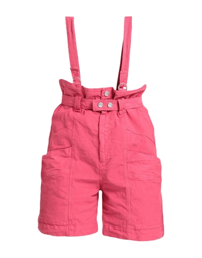 Shop Isabel Marant Woman Shorts & Bermuda Shorts Fuchsia Size 6 Linen, Cotton, Elastane In Pink