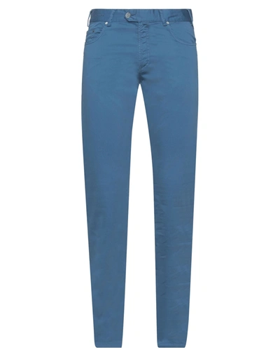 Shop Paul & Shark Man Pants Slate Blue Size 30 Cotton, Silk, Elastane