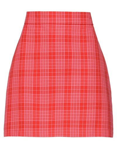 Shop Msgm Woman Mini Skirt Red Size 8 Cotton