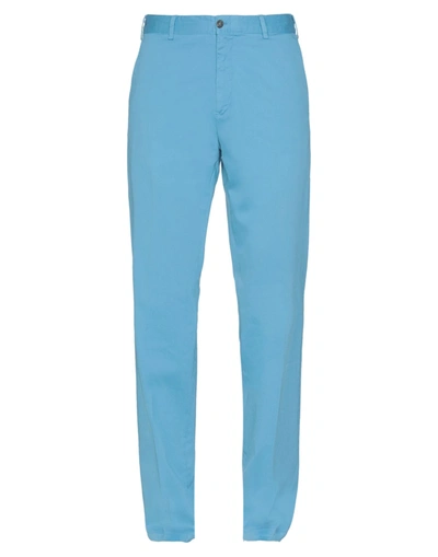 Shop Paul & Shark Man Pants Azure Size 34 Cotton, Elastane In Blue
