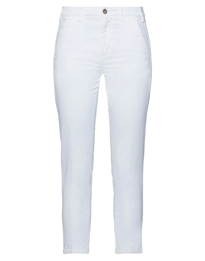 Shop 40weft Woman Cropped Pants White Size 2 Cotton, Elastane