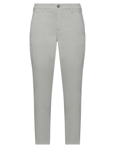 Shop 40weft Woman Cropped Pants Light Grey Size 4 Cotton, Elastane