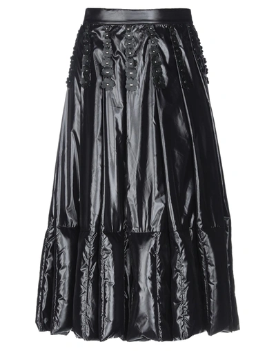 Shop Moncler Woman Midi Skirt Black Size 4 Polyamide, Sheepskin, Calfskin