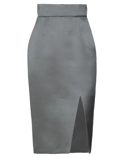 Shop Miu Miu Woman Midi Skirt Lead Size 6 Silk
