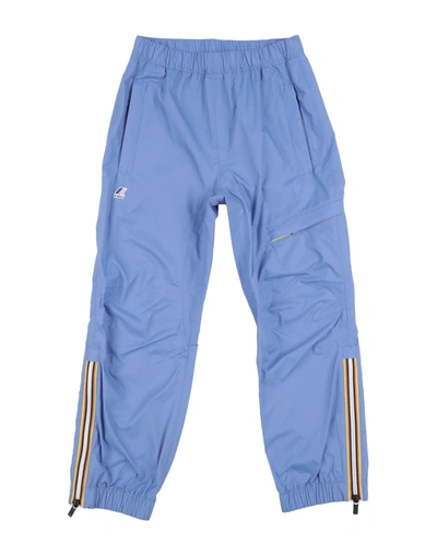 Shop K-way Pants In Pastel Blue