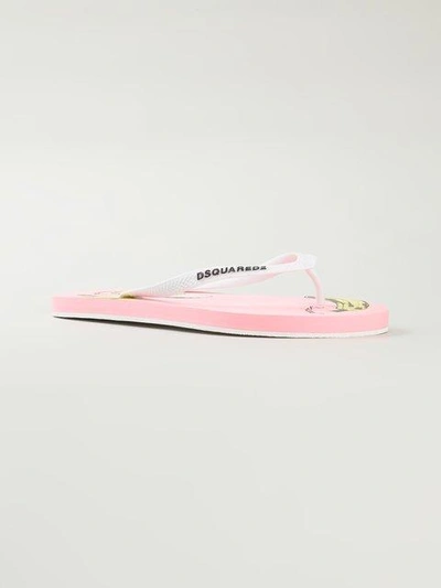 Shop Dsquared2 Flip-flops Mit Bananen-print In Pink