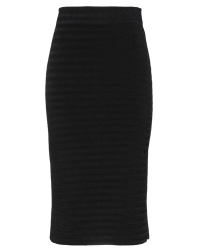Shop Emporio Armani Woman Midi Skirt Black Size 8 Viscose, Polyamide, Elastane