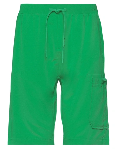 Shop Manuel Ritz Man Shorts & Bermuda Shorts Green Size Xxl Cotton, Elastane