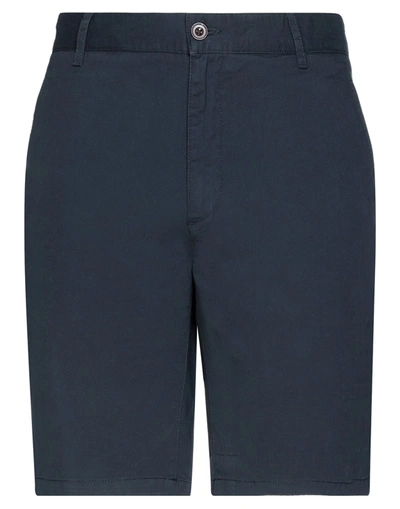 Shop Farah Man Shorts & Bermuda Shorts Midnight Blue Size 33 Cotton, Elastane