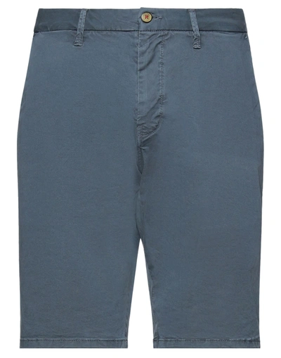 Shop Impure Man Shorts & Bermuda Shorts Slate Blue Size 34 Cotton, Elastane