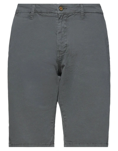 Shop Impure Man Shorts & Bermuda Shorts Lead Size 40 Cotton, Elastane In Grey