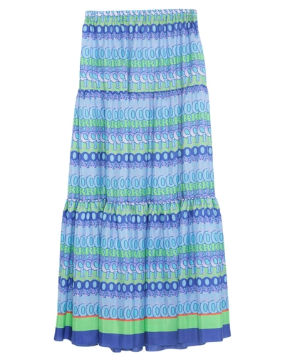 Shop Giada Benincasa Woman Long Skirt Blue Size M Silk