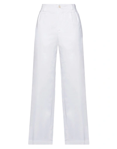 Shop Paul & Shark Woman Pants White Size 10 Acetate, Cotton, Nylon, Elastane