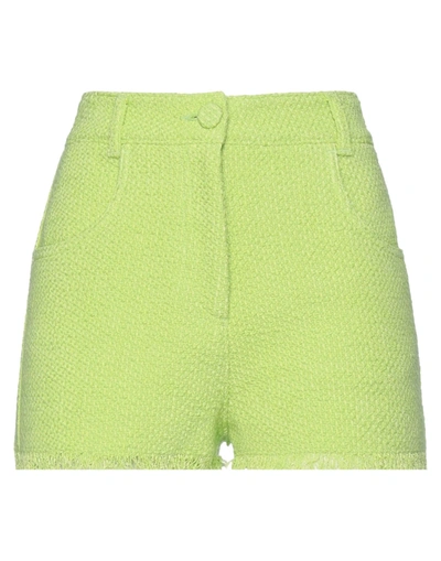 Shop Msgm Woman Shorts & Bermuda Shorts Light Green Size 4 Cotton, Viscose, Linen, Polyamide