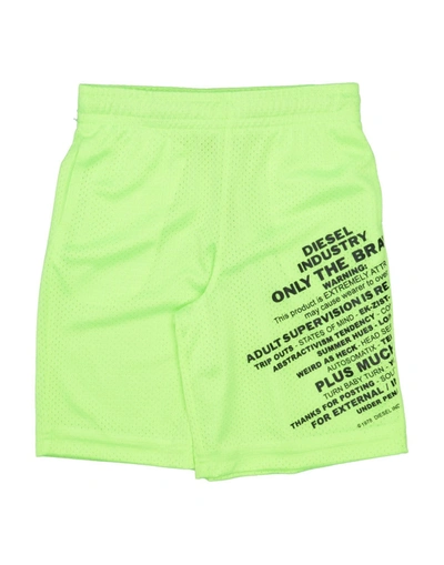 Shop Diesel Shorts & Bermuda Shorts In Acid Green