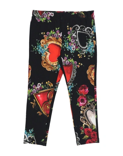 Shop Dolce & Gabbana Toddler Girl Leggings Black Size 6 Cotton, Elastane