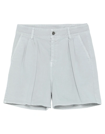 Shop Soallure Woman Denim Shorts Light Grey Size 4 Cotton