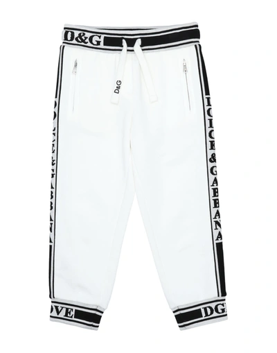 Shop Dolce & Gabbana Toddler Boy Pants White Size 7 Cotton
