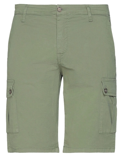 Shop Designers Man Shorts & Bermuda Shorts Military Green Size 28 Cotton, Elastane