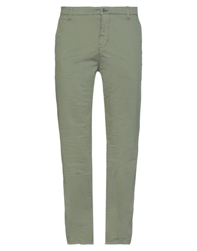 Shop Designers Man Pants Military Green Size 40 Cotton, Elastane