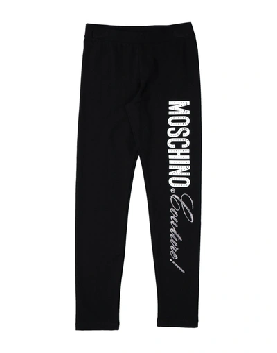 Shop Moschino Teen Leggings In Black