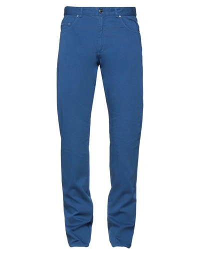 Shop Paul & Shark Man Pants Pastel Blue Size 30 Cotton, Elastane