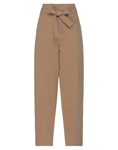 Shop Aeron Woman Pants Camel Size 8 Linen, Cotton In Beige