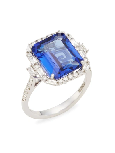 Shop Saks Fifth Avenue Women's 14k White Gold, White Diamond & Tanzanite Ring