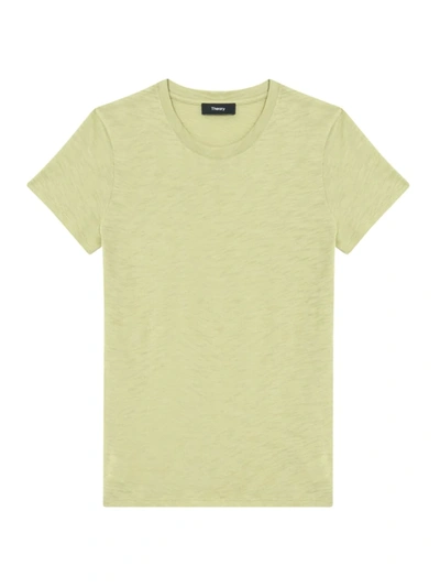 Shop Theory Tiny Tee Organic Cotton Crewneck In Pale Lime