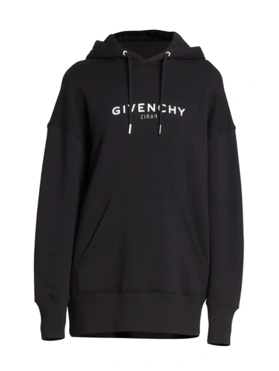 Shop Givenchy Women's Oversized Monogram Hoodie In Black